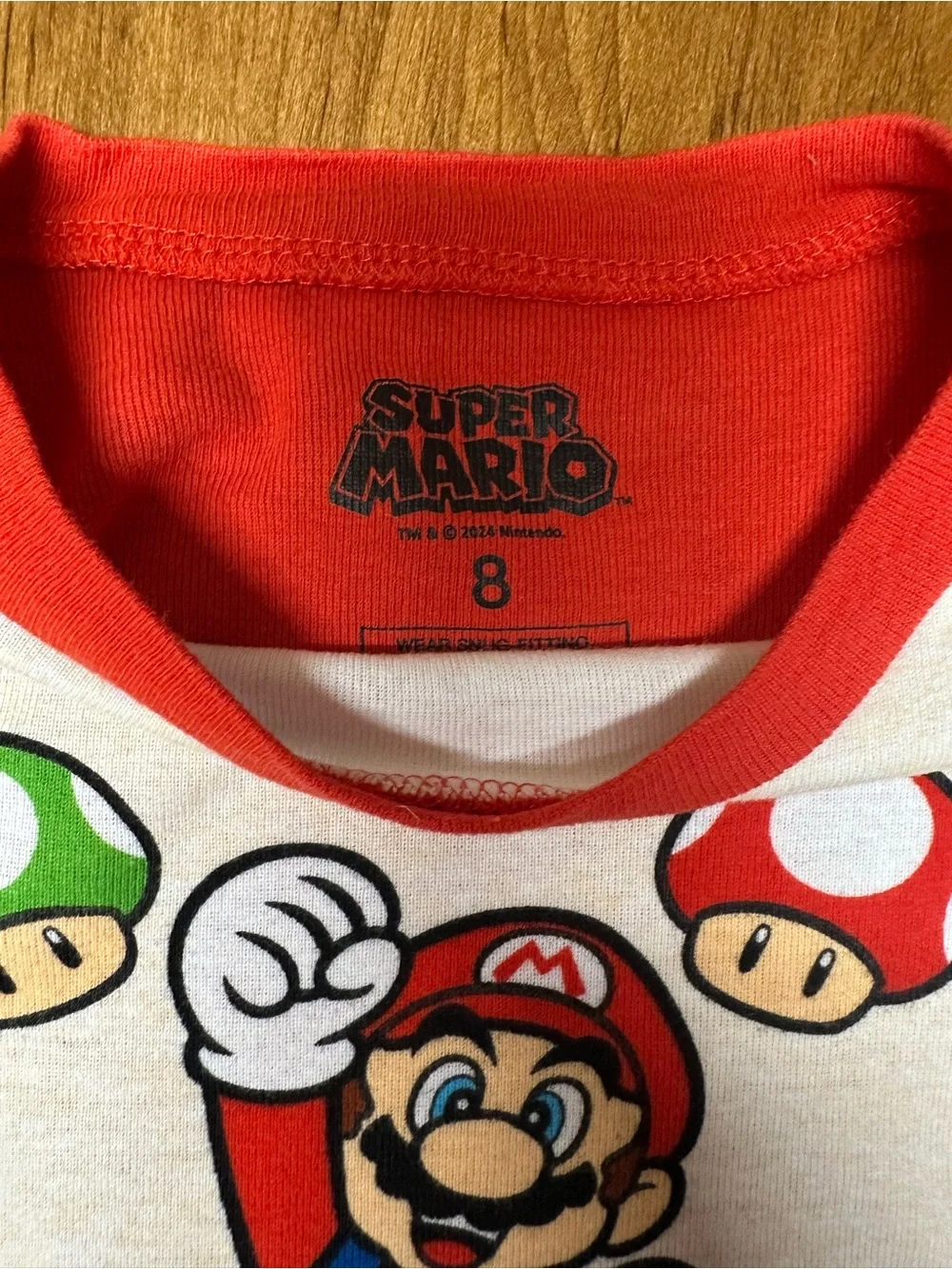 Nintendo Super Mario Red and White Kids Pajama Set